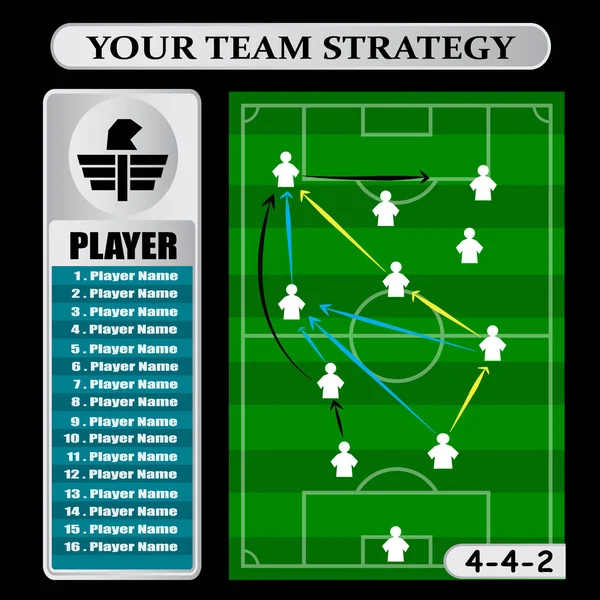 Soccer Tactic Table. Vector Illustration. The Tactical Scheme Of — Stock Vector