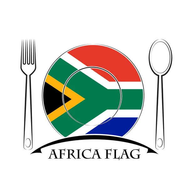 아프리카 국기의 국기에서 만든 식품 로고 — 스톡 벡터