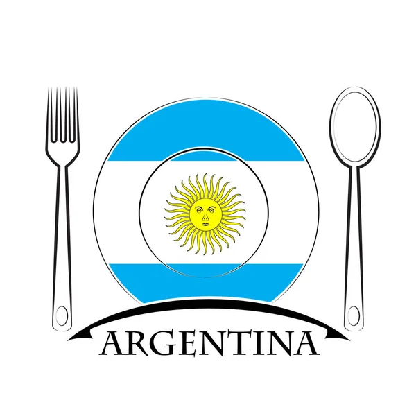 Харчування логотип з прапор Аргентини — стоковий вектор
