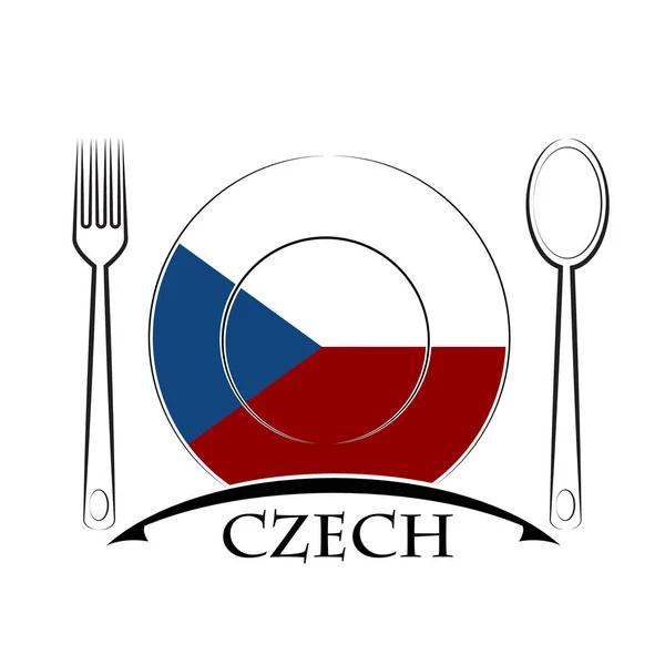 Lebensmittellogo aus der tschechischen Flagge — Stockvektor