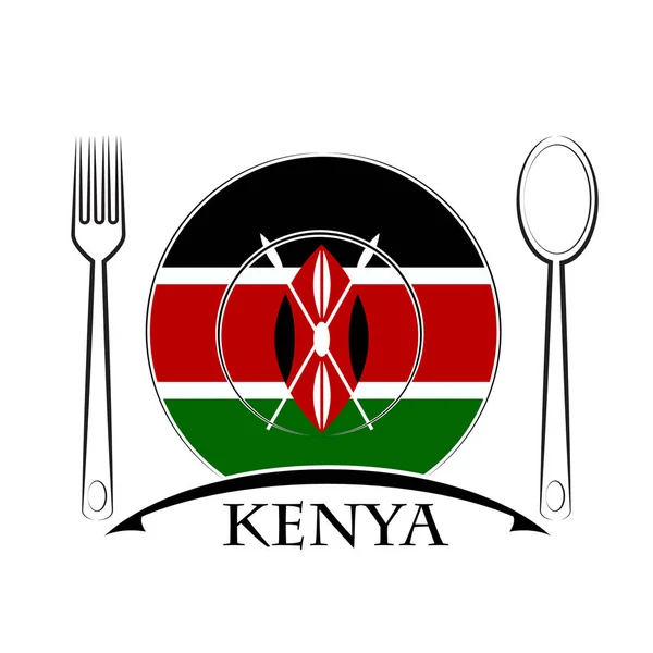 Élelmiszer logó készült Kenya zászlaja — Stock Vector