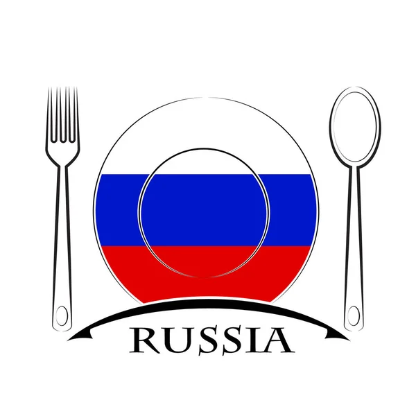 Logo alimentaire fabriqué à partir du drapeau de la Russie — Image vectorielle