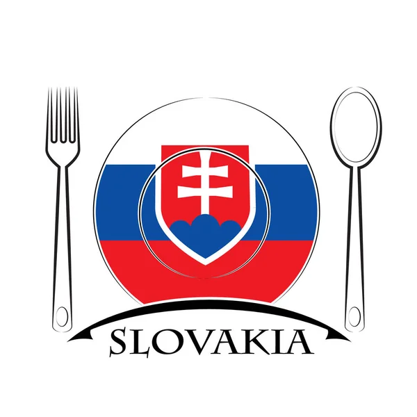Lebensmittellogo aus der Flagge der Slowakei — Stockvektor