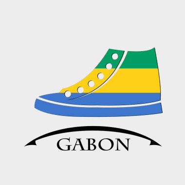 Gabon bayrak yapılan ayakkabı simgesi