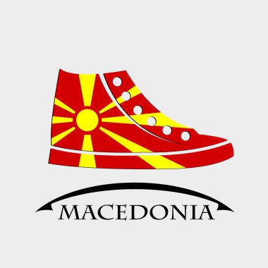 Makedonya Cumhuriyeti bayrağı yapılan ayakkabı simgesi