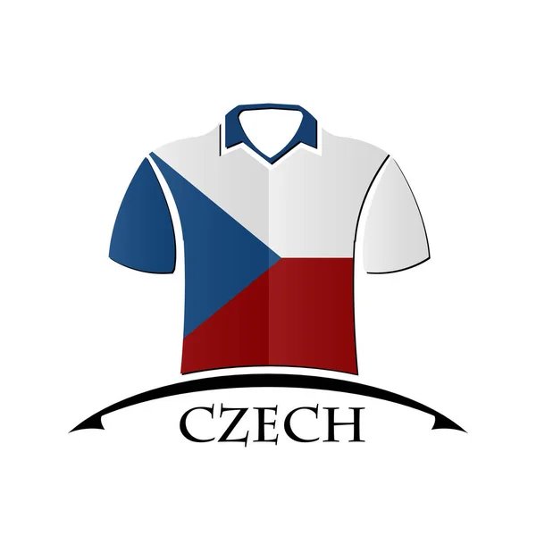 Hemden-Ikone aus der tschechischen Flagge — Stockvektor