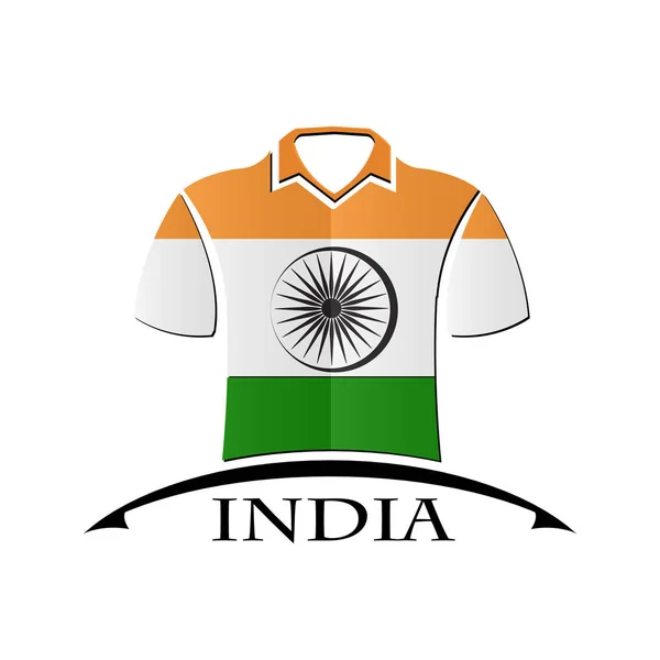 Hindistan bayrağı yapılmış gömlek simgesini — Stok Vektör