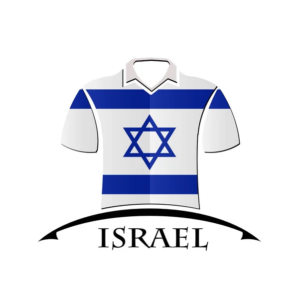 İsrail bayrağı yapılmış gömlek simgesini — Stok Vektör