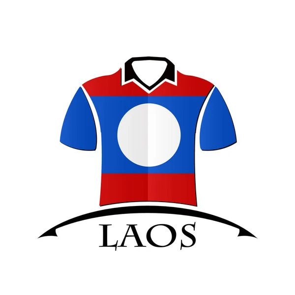 Ikona koszule wykonane z flaga Laosu — Wektor stockowy