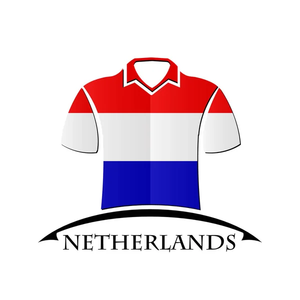 Hollanda bayrağı yapılmış gömlek simgesini — Stok Vektör