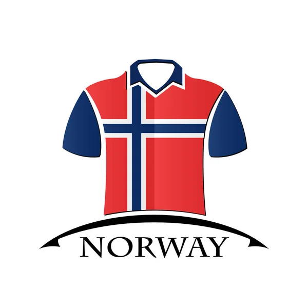 Ikon kemeja yang terbuat dari bendera Norwegia - Stok Vektor