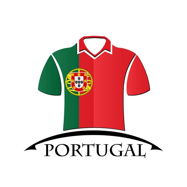 Icona camicie fatta dalla bandiera del Portogallo — Vettoriale Stock