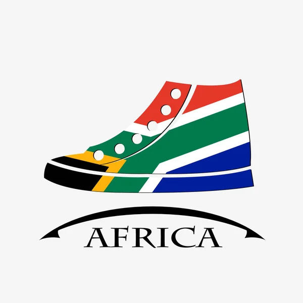 아프리카의 국기에서 만든 신발 아이콘 — 스톡 벡터