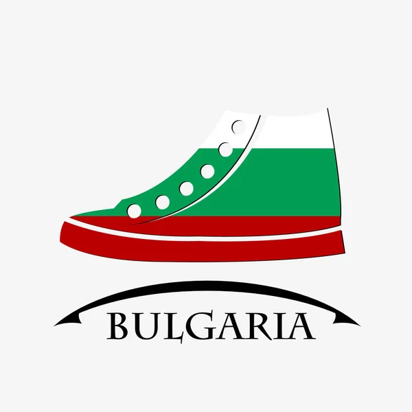 ブルガリアの旗から作られた靴アイコン — ストックベクタ