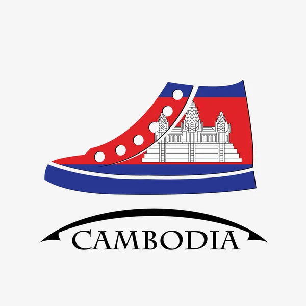 Skor-ikonen gjort från flagg i Kambodja — Stock vektor