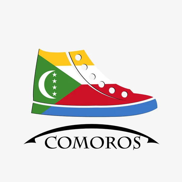Skor-ikonen från flaggan på Komorerna — Stock vektor