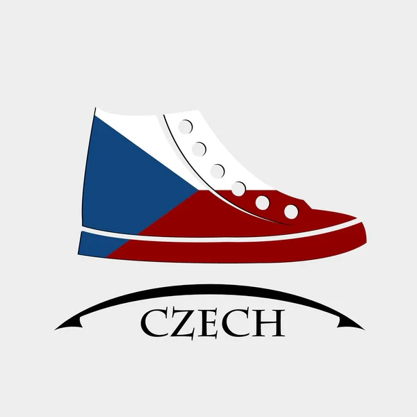 Schuh-Ikone aus der tschechischen Flagge — Stockvektor