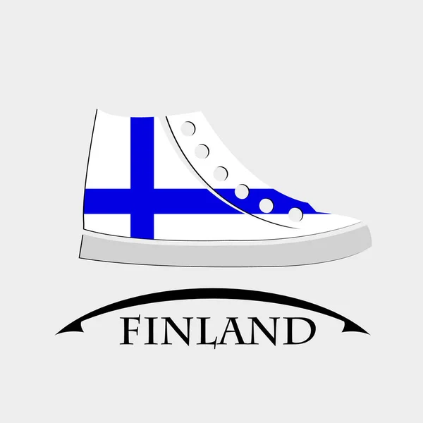 Icono de zapatos hecho de la bandera de Finlandia — Archivo Imágenes Vectoriales