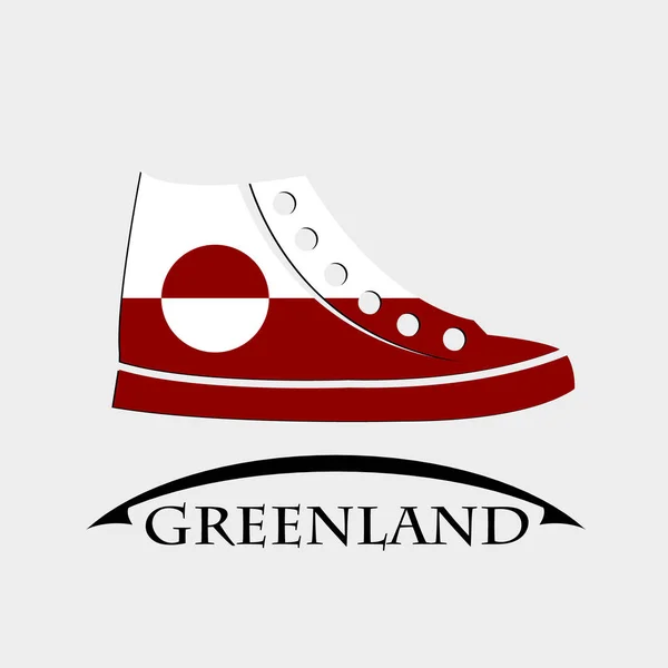 Shoes icon made from the flag of Greenland — Stock Vector