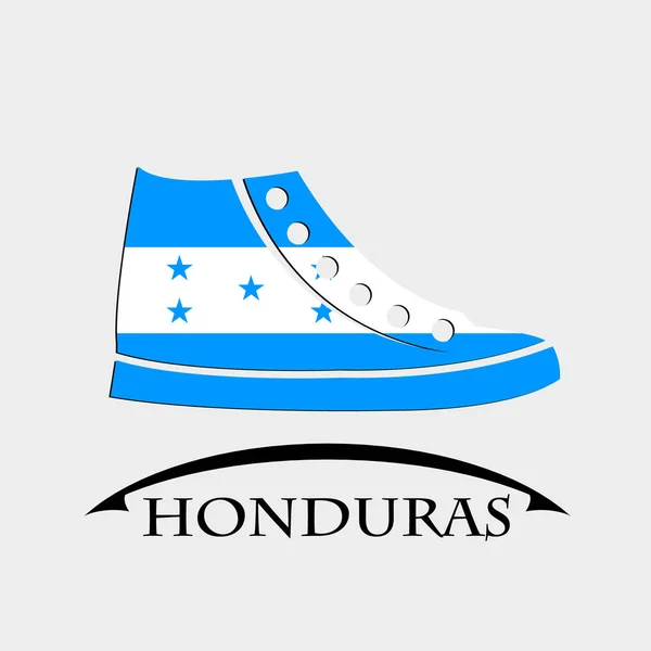 ホンジュラスの旗から作られた靴アイコン — ストックベクタ