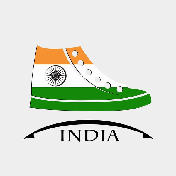 Иконка обуви из флага Индии — стоковый вектор