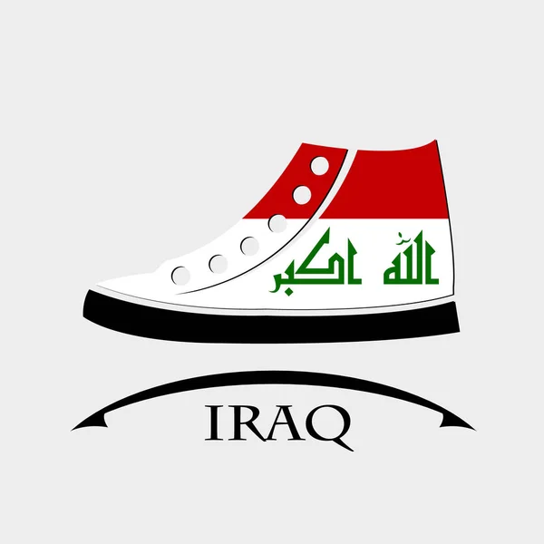 Ícone sapatos feitos a partir da bandeira do Iraque —  Vetores de Stock