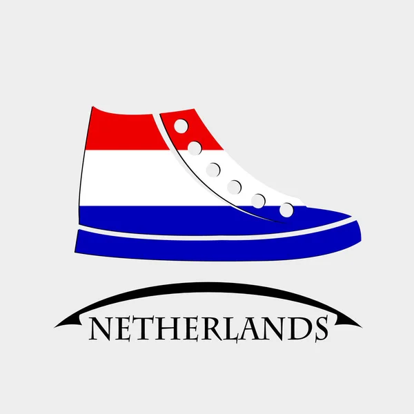 Hollanda bayrağı yapılan ayakkabı simgesi — Stok Vektör