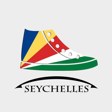 Seyşeller bayrak yapılan ayakkabı simgesi