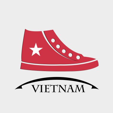 Vietnam bayrağı yapılan ayakkabı simgesi