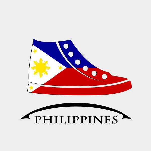 由菲律宾国旗的鞋子图标 — 图库矢量图片