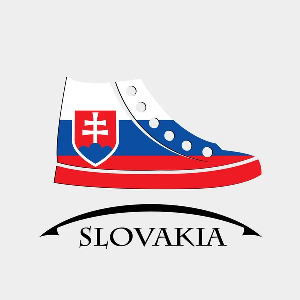 Schuh-Ikone aus der Flagge der Slowakei — Stockvektor