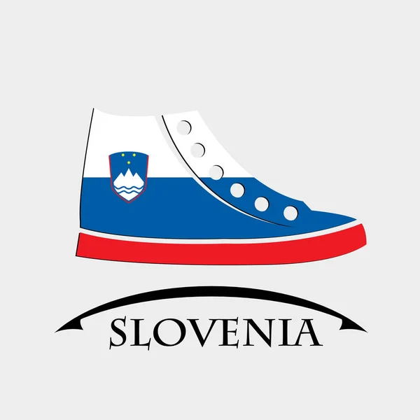 Schuh-Ikone aus der slowenischen Flagge — Stockvektor