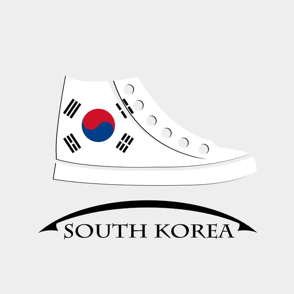 Zapatos icono de la bandera de Corea del Sur — Archivo Imágenes Vectoriales