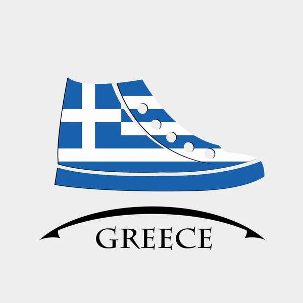 Schuhe-Ikone aus der griechischen Flagge — Stockvektor