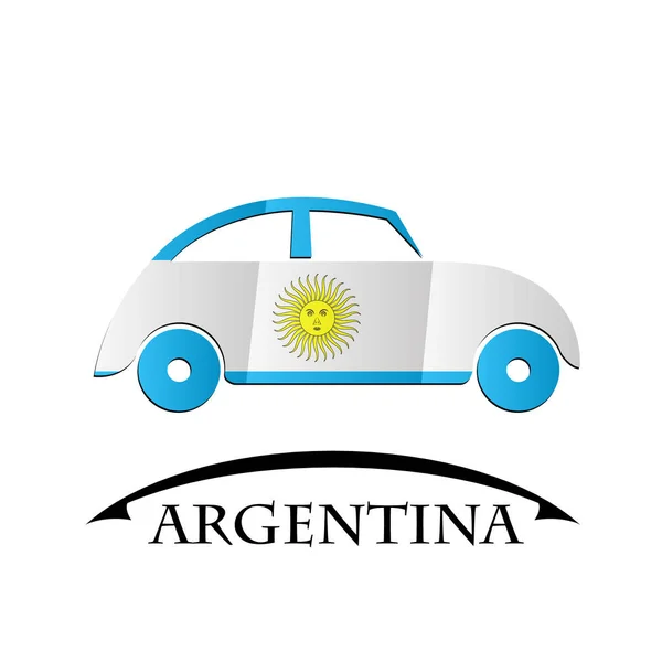 Icono del coche hecho de la bandera de Argentina — Archivo Imágenes Vectoriales