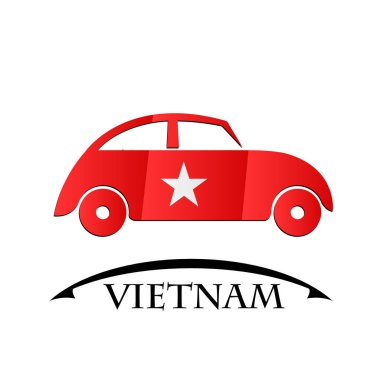 Vietnam bayrağı yapılan araba simgesi