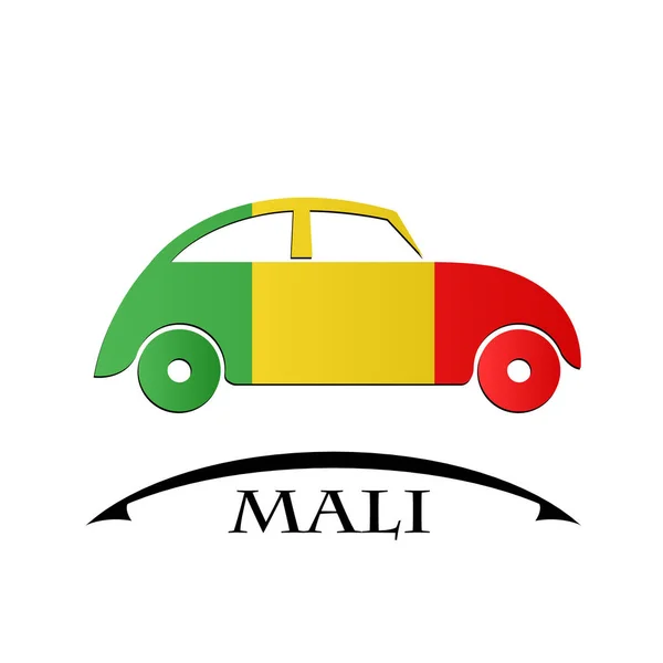 Ikona vozu z vlajky Mali — Stockový vektor