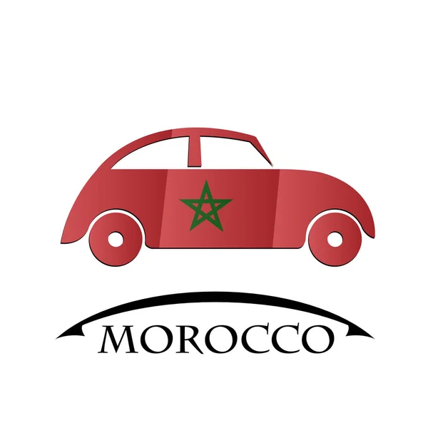 Car icon made from the flag of Morocco — Stock Vector