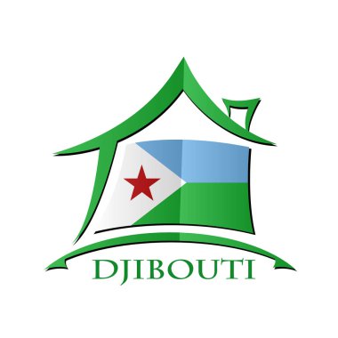 Cibuti bayrağı yapılan ev simgesini