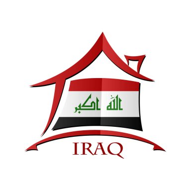 Irak bayrağı yapılan ev simgesini