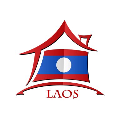 Laos bayrağı yapılan ev simgesini