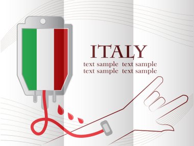 İtalya, kavramsal v bayrağı yapılan kan bağış tasarım