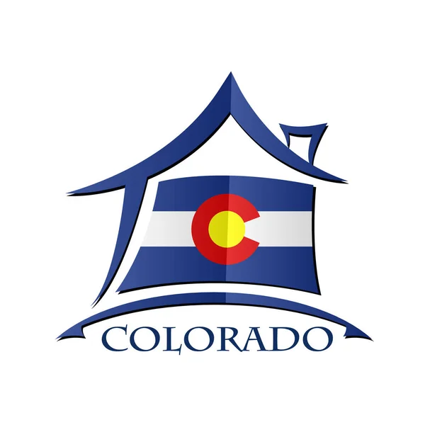 House icon made from the flag of Colorado — Stock Vector