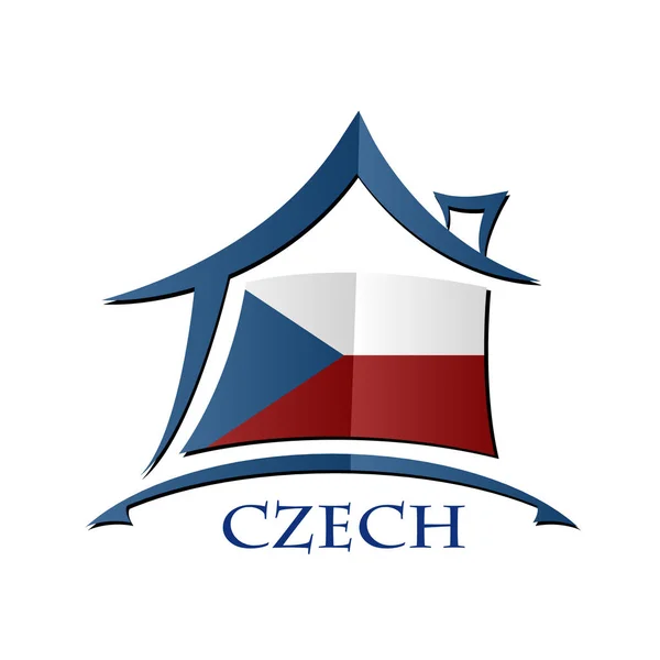 Haus-Ikone aus der tschechischen Flagge — Stockvektor