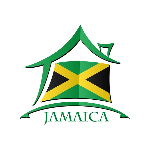 Hussymbol gjort från flagg i Jamaica — Stock vektor