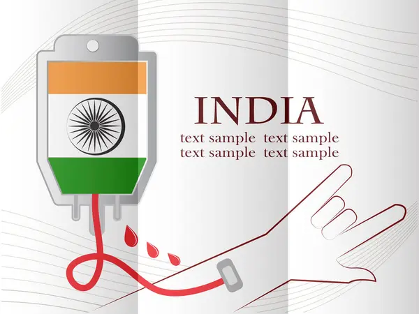 Blood donation design made from the flag of  India, conceptual v — Stock Vector