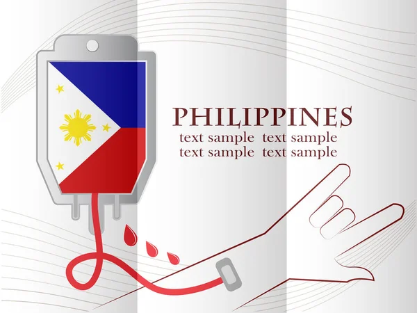 由国旗的菲律宾，伦理学的血液捐赠设计 — 图库矢量图片