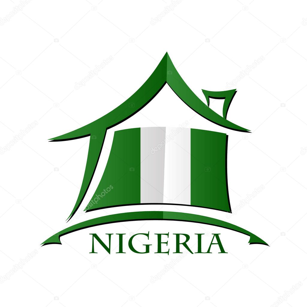 House icon made from the flag of Nigeria