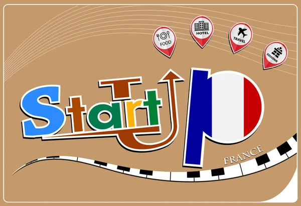 Diseño Startup hecho de la bandera de Francia, vector conceptual — Vector de stock