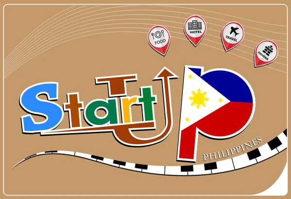 Запуск дизайн зроблені з прапор Філіппін, концептуальні ві — стоковий вектор